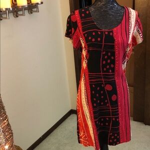 Tropical Chic Red and Black Dress